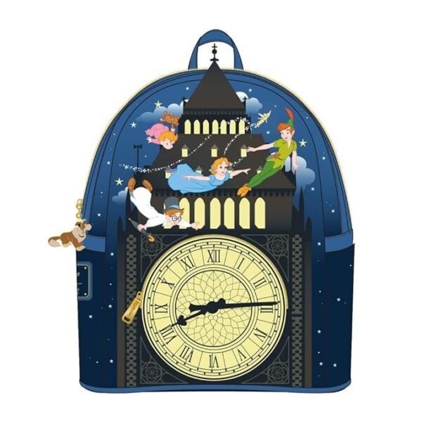 Loungefly Disney Peter Pan Glow Clock Womens Double Strap Shoulder Bag Purse