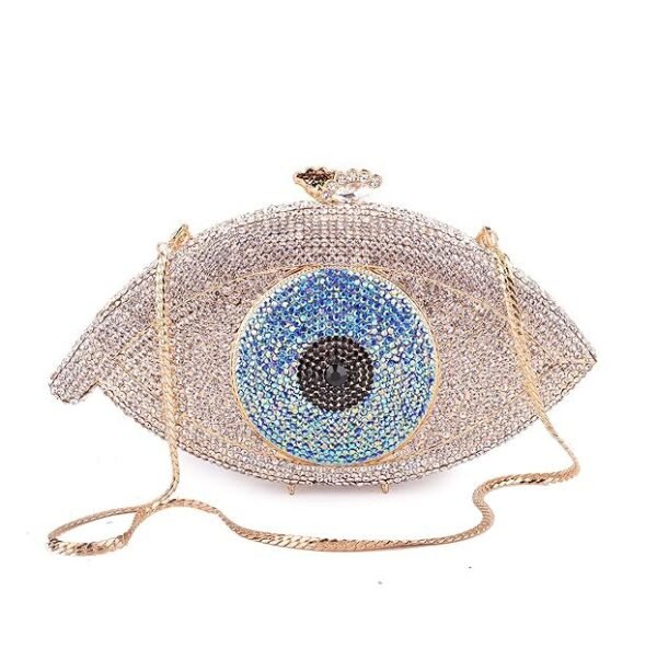 Flada Eye Shape Luxury Crystal Wedding Purses Women Handbags Clutch Evening Bag